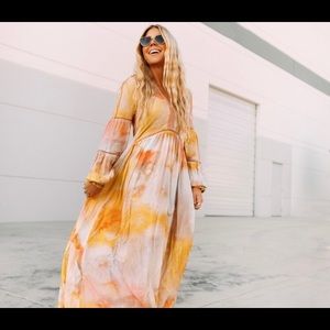 Anthropology BI-nk Celestine Tie Dye Maxi Dress